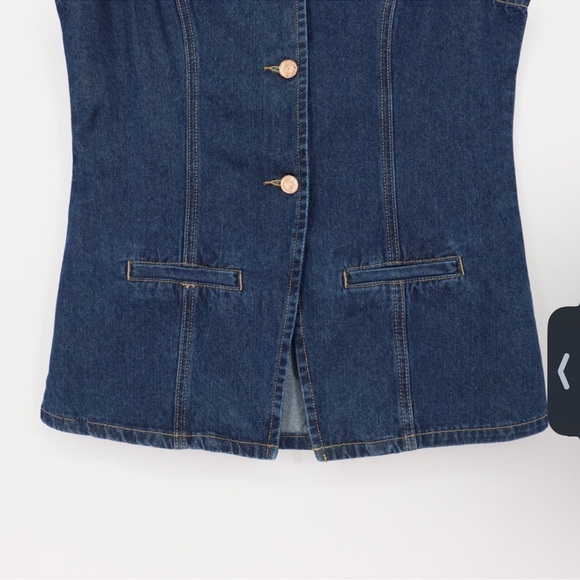 Commense Blue Denim Vest - Picture 8 of 11